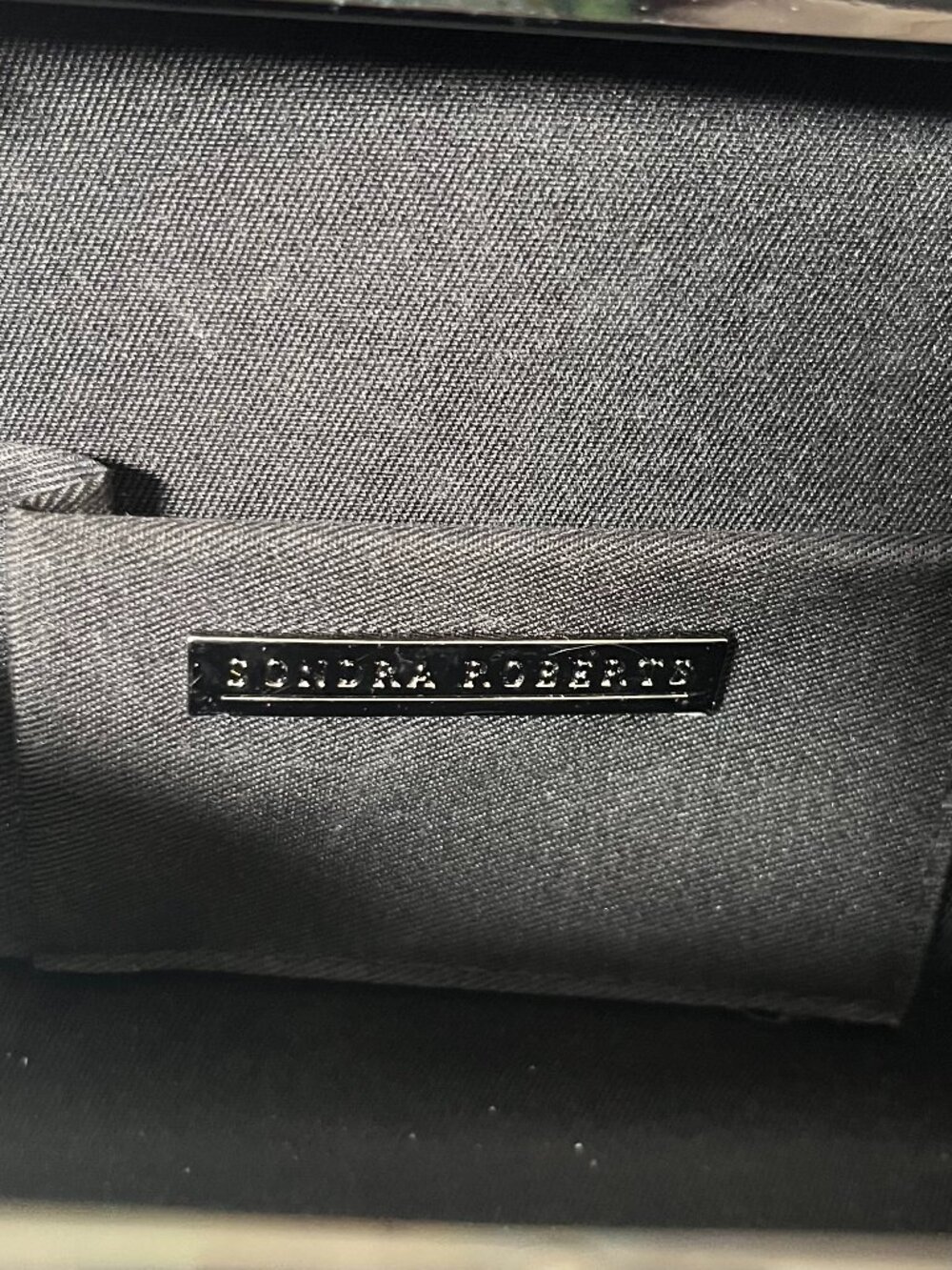 Sondra Roberts Metallic Geometric Leather Gunmetal Frame Box Clutch - Picture 12 of 13
